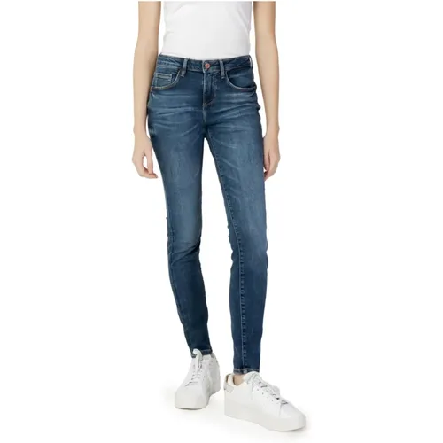 Blaue Abgenutzte Jeans Damen Frühling/Sommer , Damen, Größe: W25 L30 - Guess - Modalova