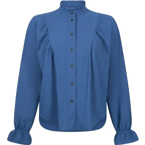 Elegante Roberta Bluse in blau , Damen, Größe: XS - Jane Lushka - Modalova