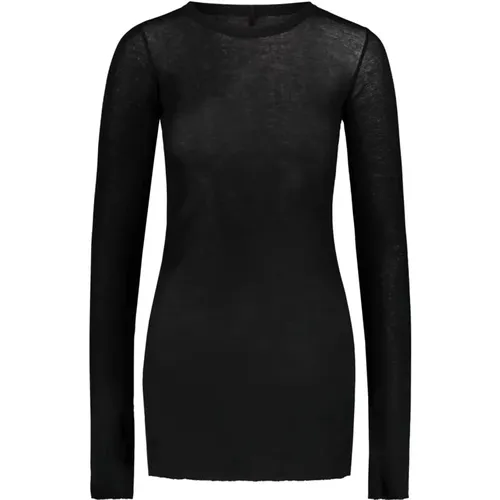 Cotton Rib Long Sleeve T-Shirt , female, Sizes: M, S, L, XL - Rick Owens - Modalova
