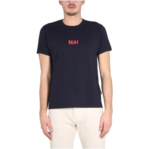 Modern Man`s Crowling Front Print T-Shirt , male, Sizes: S, XL, M, 2XL - Aspesi - Modalova