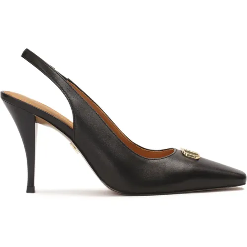 Schwarze Slingback-Pumps mit schmaler quadratischer Spitze , Damen, Größe: 41 EU - Kazar - Modalova