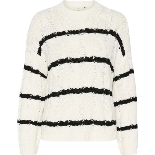 Striped Knit Pullover Sweater , female, Sizes: L - Kaffe - Modalova