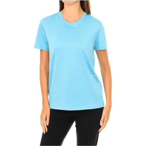 Kurzarm Rundhals T-Shirt , Damen, Größe: XL - Calvin Klein - Modalova