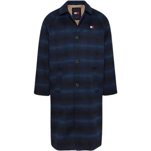 Checkered Wool Blend Coat , male, Sizes: M - Tommy Hilfiger - Modalova