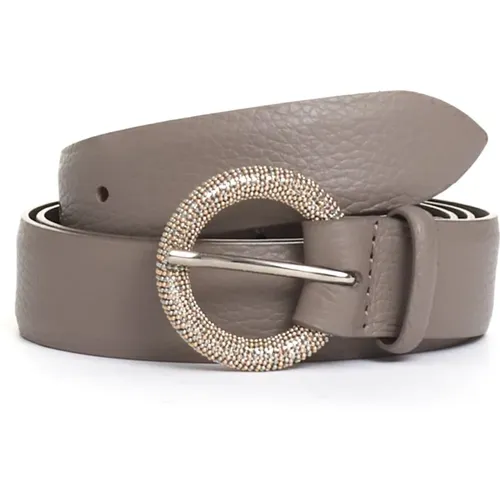 Taupe Round Silver Buckle Belt , female, Sizes: 90 CM - Orciani - Modalova