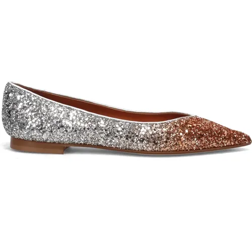 Funkelnde Silberne Flache Schuhe , Damen, Größe: 40 EU - Prosperine - Modalova