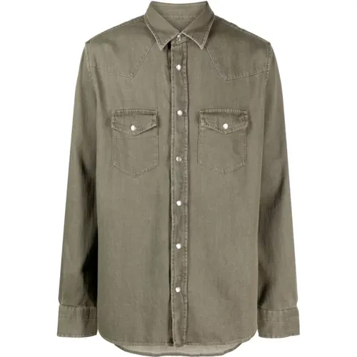 Cotton Twill Denim Shirt , male, Sizes: XL - Tom Ford - Modalova