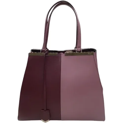 Bi Color Large Leather Tote , female, Sizes: ONE SIZE - Fendi Vintage - Modalova