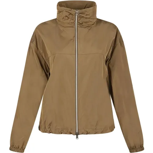 Camel Bomberjacke mit Gerüschtem Kragen , Damen, Größe: S - Herno - Modalova