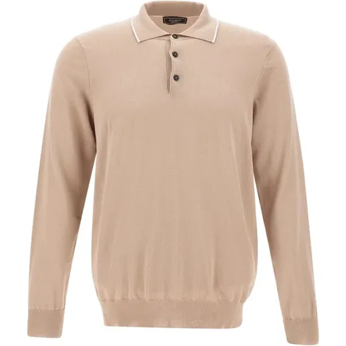 Men's Cotton Polo Shirt Dove Grey , male, Sizes: S, 2XL, XL, M, L - PESERICO - Modalova