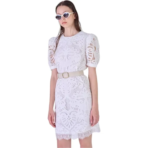 Kurzes Kleid mit perforierter Stickerei , Damen, Größe: XL - Silvian Heach - Modalova