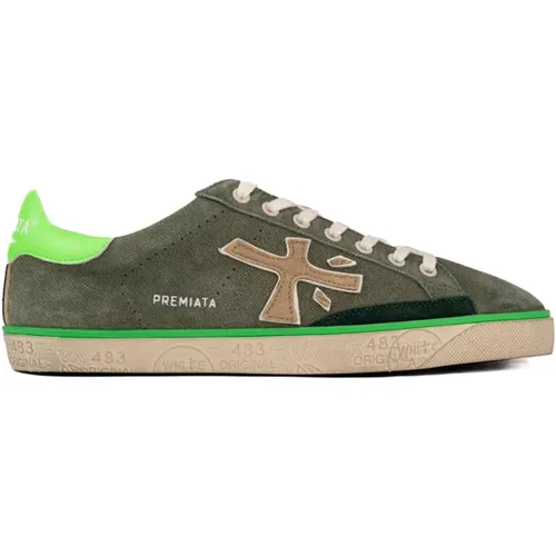Green Suede Sneakers , male, Sizes: 5 UK, 9 UK, 11 UK, 7 UK, 12 UK - Premiata - Modalova