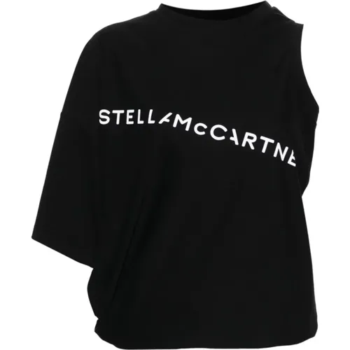 Schwarzer Pullover mit Asymmetrischen Ärmeln , Damen, Größe: S - Stella Mccartney - Modalova