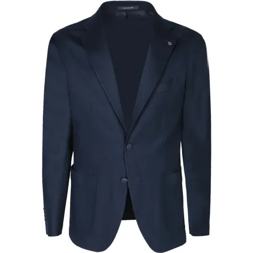 Blaue Baumwollblazer Jacke , Herren, Größe: M - Tagliatore - Modalova