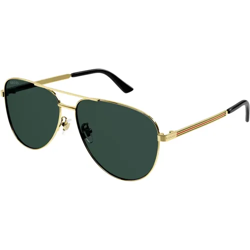 Gold Green Sonnenbrillen , Herren, Größe: 63 MM - Gucci - Modalova