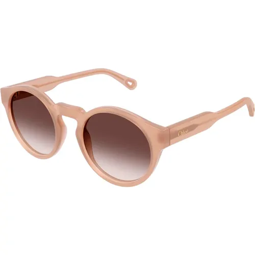 Nude/Brown Shaded Sonnenbrille , Damen, Größe: 52 MM - Chloé - Modalova