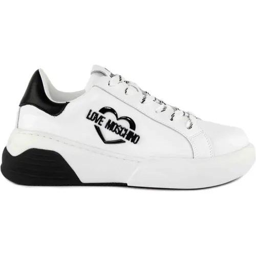 Weiße Sneaker , Damen, Größe: 37 EU - Love Moschino - Modalova