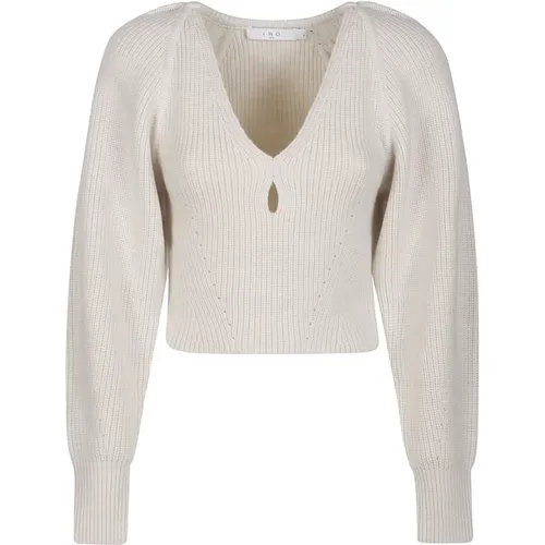 V-Neck Sweater in Ecru/ , female, Sizes: XS - IRO - Modalova