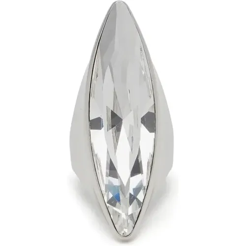 Spitzer Kristallring in Antiksilber , Damen, Größe: 52 MM - alexander mcqueen - Modalova