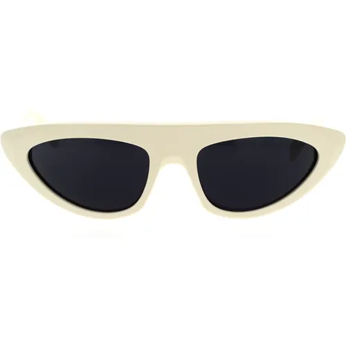 Geometric Sunglasses in Ivory Acetate with Grey Organic Lenses , unisex, Sizes: 60 MM - Celine - Modalova