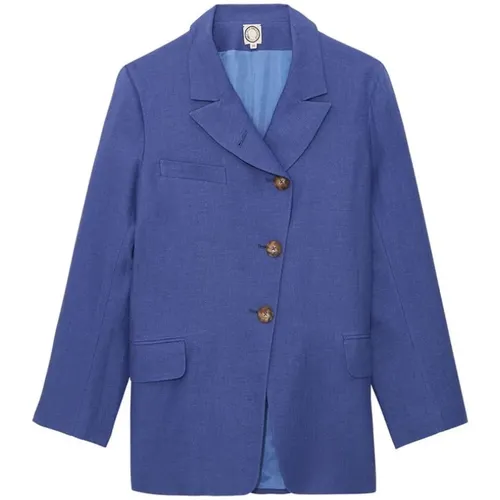 Blaue Leinen Yohan Jacke Eleganter Stil , Damen, Größe: 2XS - Ines De La Fressange Paris - Modalova