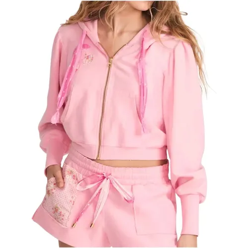 Rosa Hoodie Hasana Stil , Damen, Größe: L - LOVESHACKFANCY - Modalova