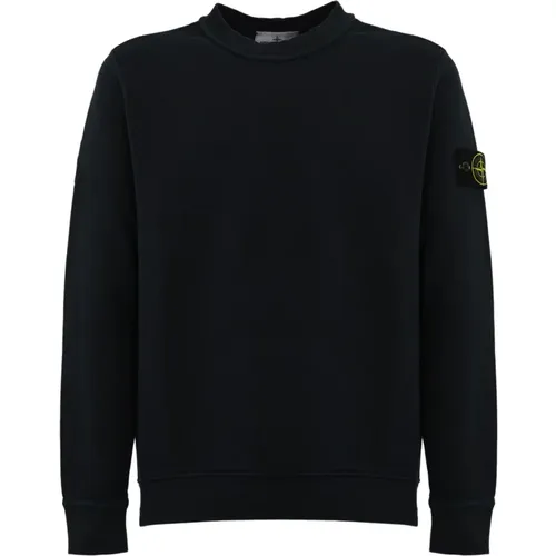 Blaue Baumwollpullover Langarm , Herren, Größe: M - Stone Island - Modalova