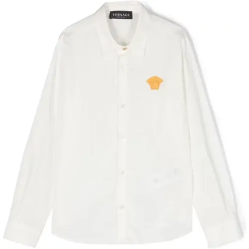 Weiße Baumwoll Popeline Jungenhemd - Versace - Modalova