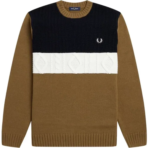 Men`s Textured Insert Sweater , male, Sizes: XL - Fred Perry - Modalova