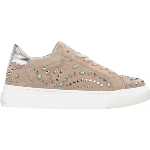 Studded Leder Plateau Sneaker , Damen, Größe: 36 EU - Alma en Pena - Modalova