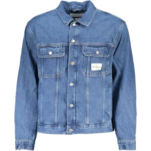 Denim Jacke Blau Regular Fit Logo - Calvin Klein - Modalova