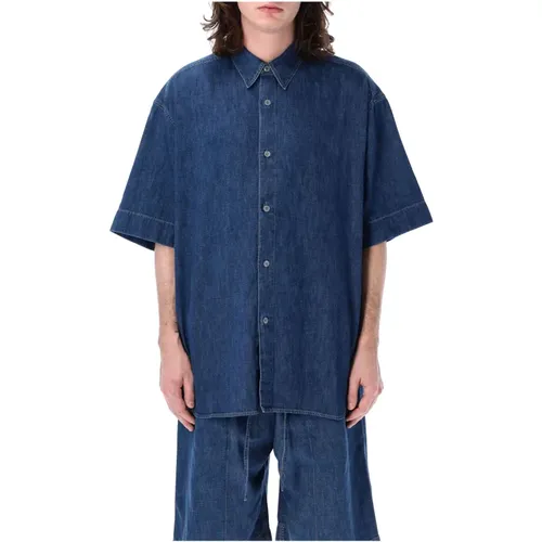 Mens Clothing Shirts Indigo Ss24 , male, Sizes: M - Studio Nicholson - Modalova