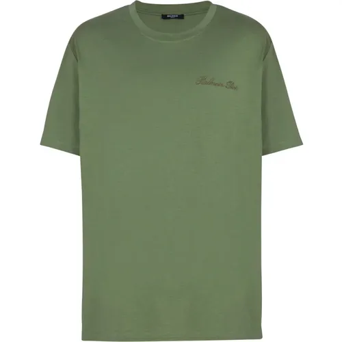 Weites T-Shirt it Balain Signature-Stickerei - Balmain - Modalova