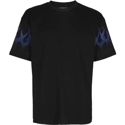 Blue Flame Tee Shirt , male, Sizes: L, XL - Vision OF Super - Modalova