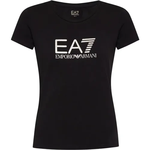 Printed T-shirt , female, Sizes: S, XS, L, M - Emporio Armani EA7 - Modalova