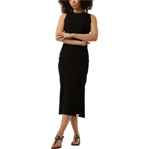 Elegantes Seaming Long Rib Kleid , Damen, Größe: XL - Calvin Klein - Modalova