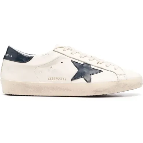 Distressed 'Super-Star' Lace-Up Sneakers , male, Sizes: 11 UK - Golden Goose - Modalova