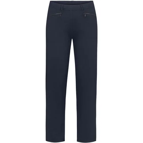 Navy Brushed Straight Trousers , female, Sizes: XS, 2XL, M, L, 3XL - LauRie - Modalova