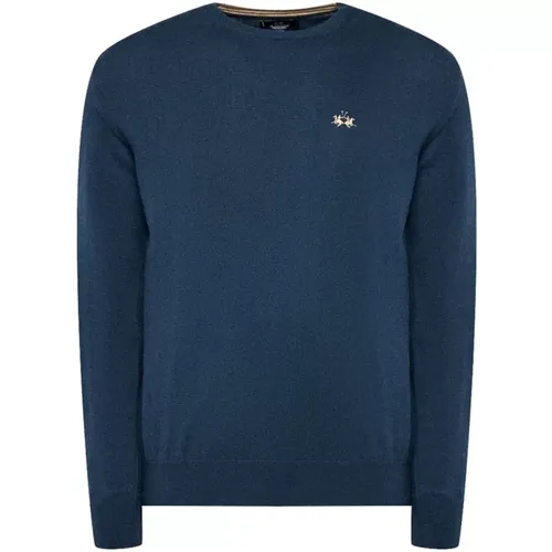 Logo Crew-Neck Sweater Cotton Wool , male, Sizes: 3XL, 4XL, L, 2XL - LA MARTINA - Modalova