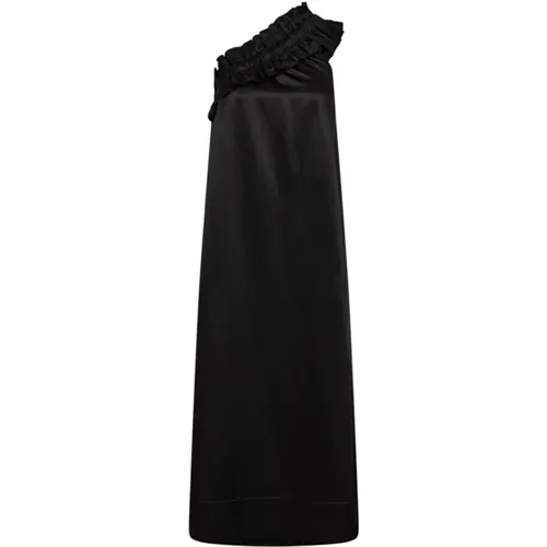 Ein-Schulter Schwarzes Kleid Mava 204350 , Damen, Größe: S - Copenhagen Muse - Modalova