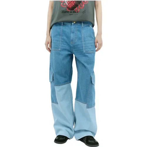 Jeans mit Kontrastpaneelen , Damen, Größe: W25 - Ganni - Modalova
