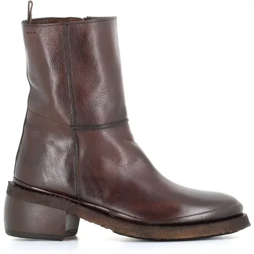 High Ankle Leather Boots , female, Sizes: 4 1/2 UK - Alexander Hotto - Modalova