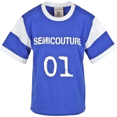Kater T-Shirt , Damen, Größe: L - Semicouture - Modalova