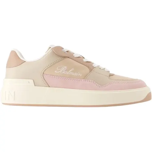 Rosa Leder Sneakers - B-Court Flip , Damen, Größe: 37 EU - Balmain - Modalova