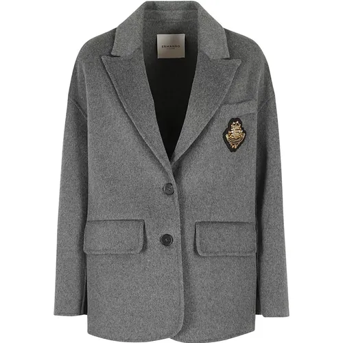 Elegant Wool Coat , female, Sizes: XS, S - Ermanno Scervino - Modalova