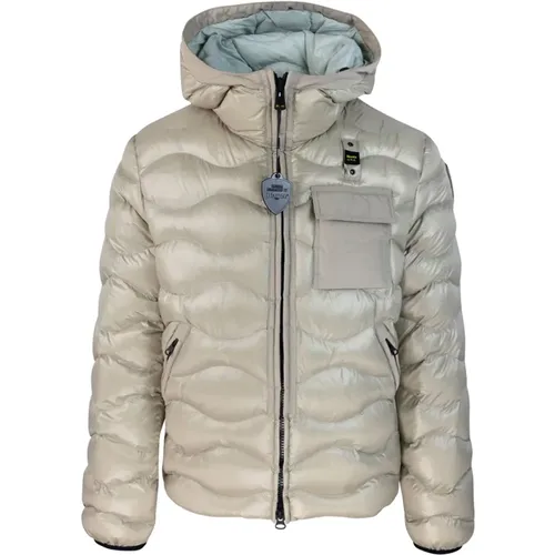 Nylon Padded Coat with Hidden Zip , male, Sizes: 2XL, M - Blauer - Modalova