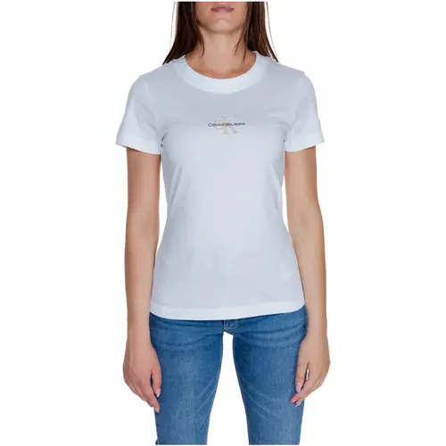 Monologo Tee Herbst/Winter Kollektion 100% Regenerierte Baumwolle , Damen, Größe: L - Calvin Klein Jeans - Modalova