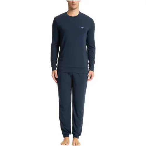 Pyjama mit mittlerer Taille und Details , Herren, Größe: M - Emporio Armani - Modalova