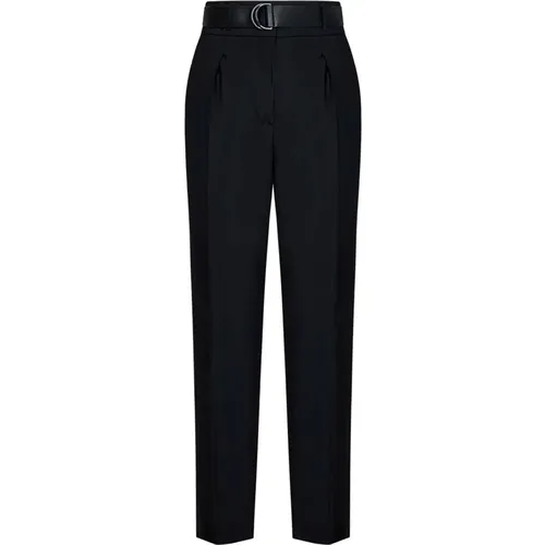 Schwarze Hose mit hoher Taille und Gürtel - Max Mara - Modalova