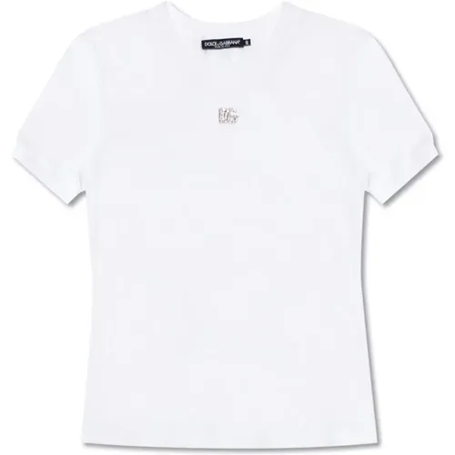 T-Shirt mit Logo-Applikation - Dolce & Gabbana - Modalova